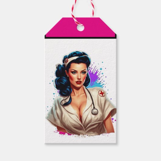 Pinup_ Nurse Badass Geschenkanhänger (Vorderseite)