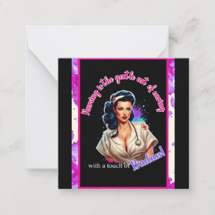 Pinup_ Nurse Badass Mitteilungskarte