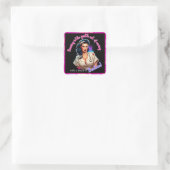Pinup_ Nurse Badass Quadratischer Aufkleber (Tasche)