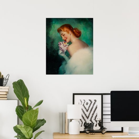 Pinup Pink Blume Poster (Heimbüro)