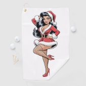 Pinup Santa Babe Golfhandtuch (Insitu)