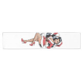 Pinup Santa Babe Kurzer Tischläufer (Horizontal)