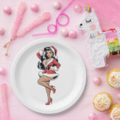 Pinup Santa Babe Pappteller (Party)