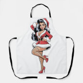 Pinup Santa Babe Schürze (Vorderseite)