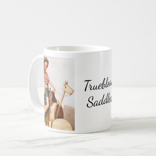 Pinup-Sattel Kaffeetasse (Vorderseite Links)