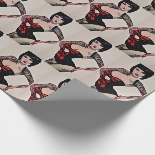 Pinup - Schleifpapier Geschenkpapier (Ecke)
