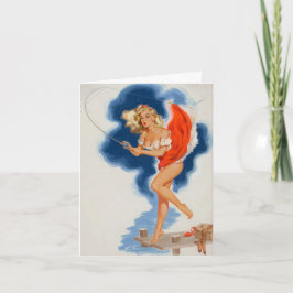 Pinup, Vintager Pinup Geburtstag Karte