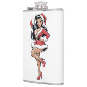 Pinup-Weihnachts-Babe Flachmann (Links)