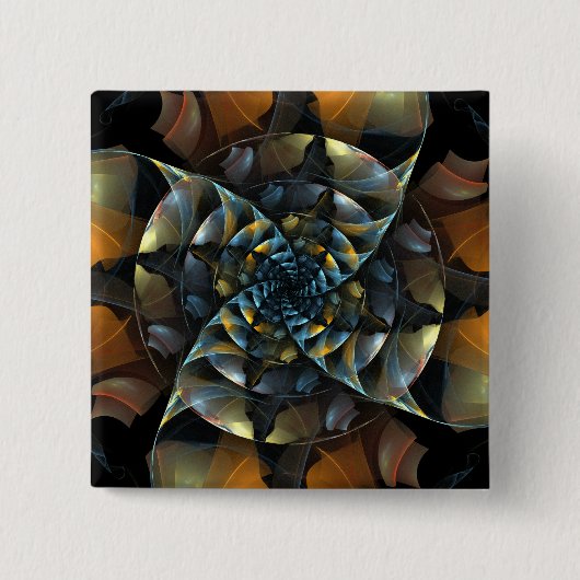 Pinwheel Abstrakt Art Button (Quadrat) (Vorderseite)