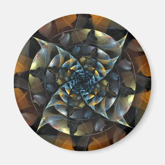 Pinwheel Abstrakt Art Round Magnet (Vorne)