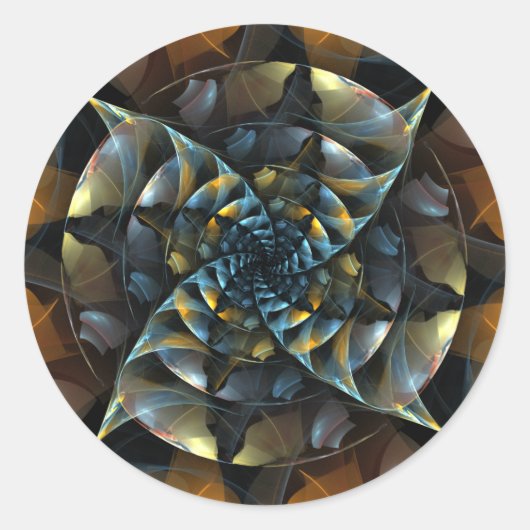 Pinwheel Abstrakt Art Round Sticker (Vorderseite)