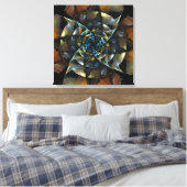 Pinwheel Abstrakt Art Wrapped Canvas Print Leinwanddruck (Insitu (Schlafzimmer))