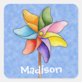 Pinwheel-Aufkleber Quadratischer Aufkleber (Vorderseite)