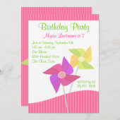 Pinwheel Birthday Party Einladung (Vorne/Hinten)