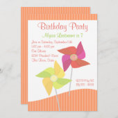 Pinwheel Birthday Party Einladung (Vorne/Hinten)