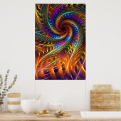 "Pinwheel Dreams" - Abstrakte Spirituosen Fraktal Poster (Küche)
