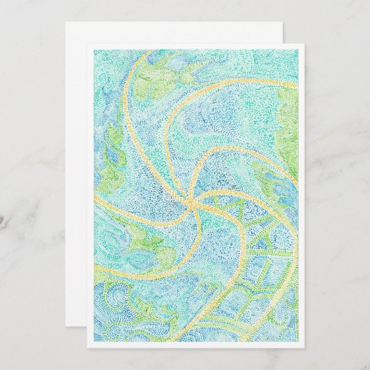 Pinwheel Handmade Wassercolor Greycard Einladung (Vorne/Hinten)