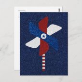 Pinwheel July 4th Glitzer Paper Plate Postkarte (Vorne/Hinten)