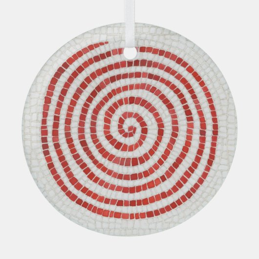 PINWHEEL MOSAIC Glass Circle Ornament (Vorderseite)