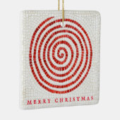 PINWHEEL MOSAIC Keramik Square Ornament + Text (Rechts)