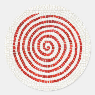 PINWHEEL MOSAIC Large Round Stickers