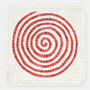 PINWHEEL MOSAIC Large Square Stickers