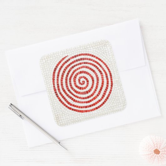 PINWHEEL MOSAIC Large Square Stickers (Umschlag)