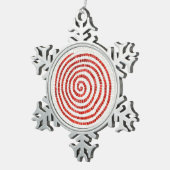 PINWHEEL MOSAIC Pewter Snowflake Ornament (Rechts)