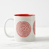 PINWHEEL MOSAIC Red Two Tone Tasse (Links)