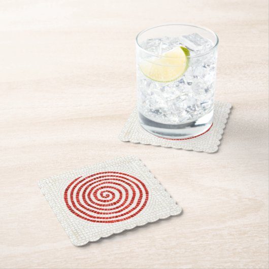 PINWHEEL MOSAIC Scalloped Square Paper Untersetzer (Vor Ort)