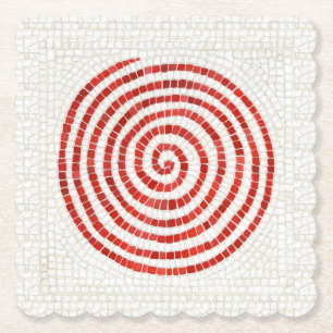 PINWHEEL MOSAIC Scalloped Square Paper Untersetzer
