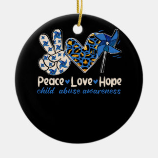 Pinwheel Peace Liebe Hope Child Missuse Prevention Keramik Ornament