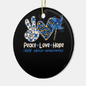 Pinwheel Peace Liebe Hope Child Missuse Prevention Keramik Ornament (Links)