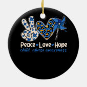 Pinwheel Peace Liebe Hope Child Missuse Prevention Keramik Ornament (Hinten)