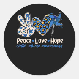 Pinwheel Peace Love Hope Child Abuse Prevention Aw Runder Aufkleber