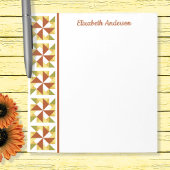 Pinwheel Quilt Block Border Note Pad Notizblock