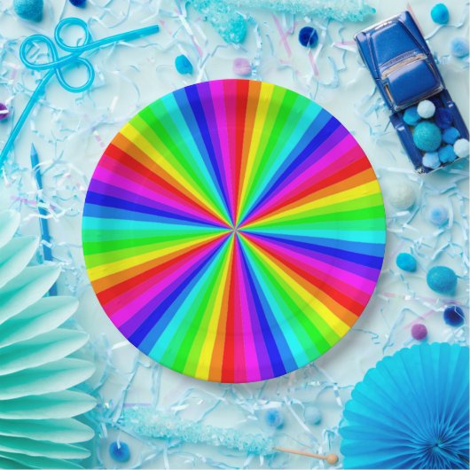PINWHEEL RAINBOW PAPPTELLER (Party)
