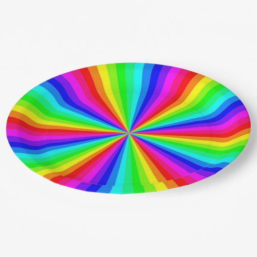 PINWHEEL RAINBOW PAPPTELLER (Schrägansicht)