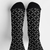 Pinwheel Spiral White Abstrakt Line Muster Socken (Oben)