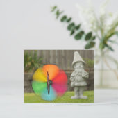 Pinwheel und Garden Gnome Postkarte (Stehend Vorderseite)
