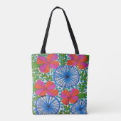 Pinwheels and Blume Tropical Pattern Tote Bag Tasche (Rückseite)