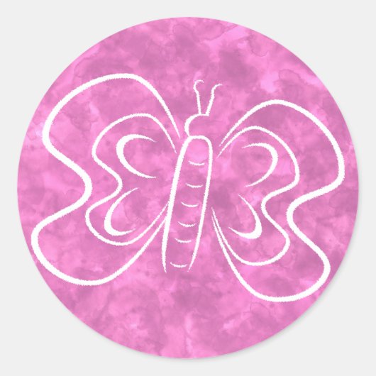 Pinzette Schmetterlingsfarbe Kunst Runder Aufkleber (Vorderseite)