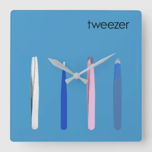 Pinzetten-Band-Parodie-Album Quadratische Wanduhr