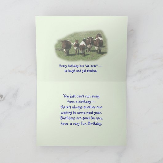 Pinzgauer Rinderherd 8372 - jedes Mal anpassen Dankeskarte (Innenseite)