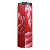 Pion blüht Macro, rosa rot. Thermosbecher (Rückseite)