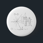 Pioneer-Plakette für Alien Kontakt im Weltraum Button<br><div class="desc">Pioneer-Plakette für Alien Kontakt im Weltraum</div>
