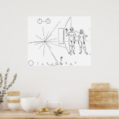 Pioneer Plaque an Bord Pionier 10 und 11 Poster (Küche)