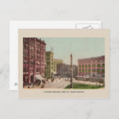 Pioneer Platz, Seattle Vintag Postkarte (Vorne/Hinten)