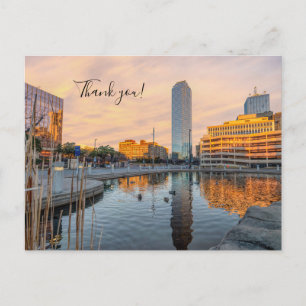Pioneer Plaza Pond Morning Danke Postcard Postkarte