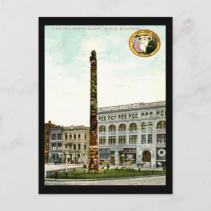 Pioneer Square, Seattle 1908 Vintage Postkarte